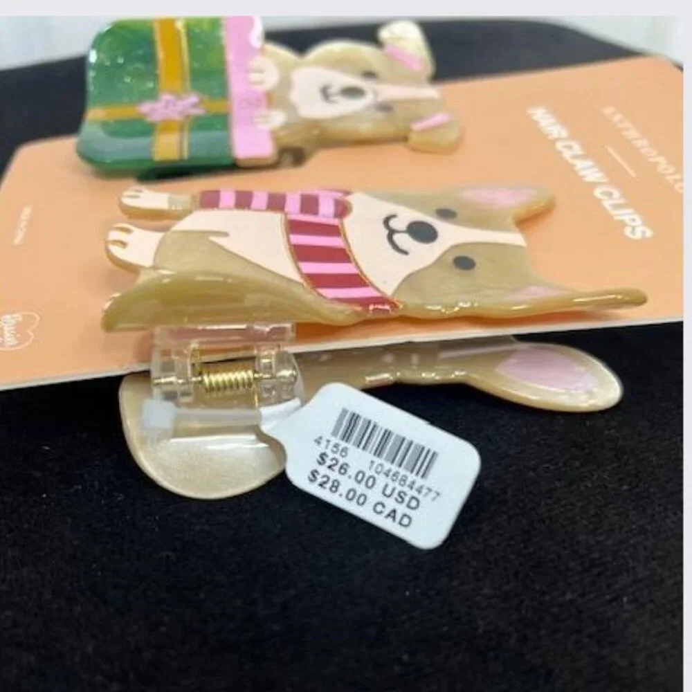 Anthropologie Frasier Sterling Dog Hair Claws, Set of 2 – Bulldog / Corgi – NWT